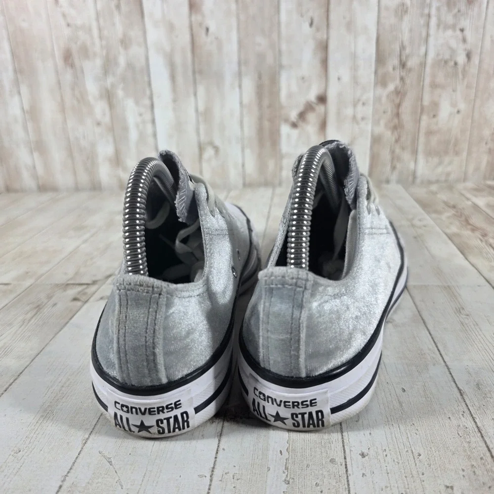Converse Chuck Taylor All Star Silver Velvet Low Top Sneakers 557990F Womens 7‎ - Picture 3 of 8